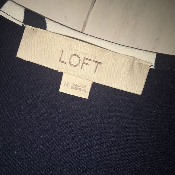 Ann Taylor Loft Blue and White Blouse - Picture 2 of 5